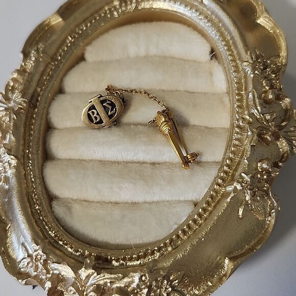 Beta Sigma Phi with Torch Vintage Lapel Pin/Tie Tack fraternity pledge - Picture 1 of 3